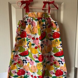 Hanna Andersson Multicolor Fruit Print Dress with Red Straps size5